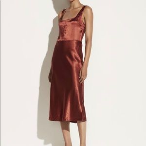 Vince silk slip midi dress